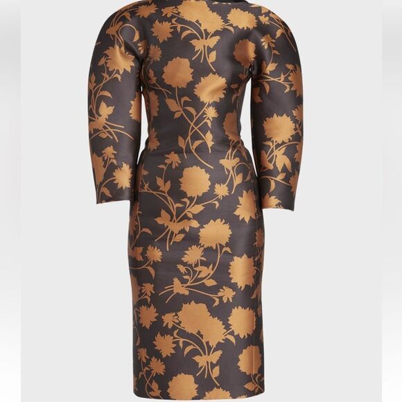 VERSACE Double Duchesse Floral-print Silk Cocktail Dress size 36 $3525 - Picture 9 of 10